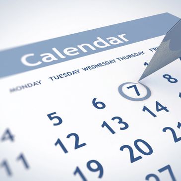 Pen circling the 7th on a calendar.