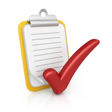 Clipboard with a large red checkmark symbolizing approval or completion.