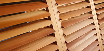 Elegant wooden shutters in a minimalist setting