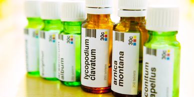 Homeopathic Remedies in bottles