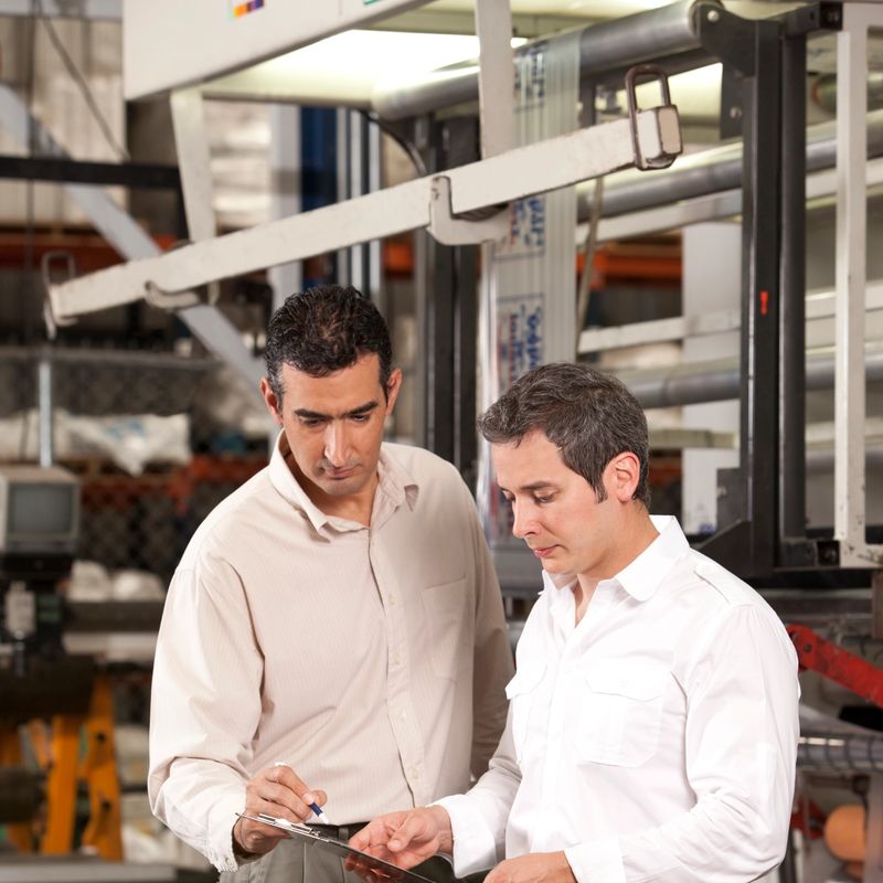 Couple of Engineers in Bagging Printing Line