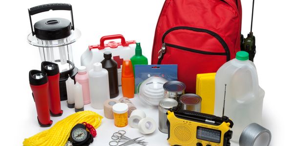 Comprehensive emergency preparedness kit with essential supplies.