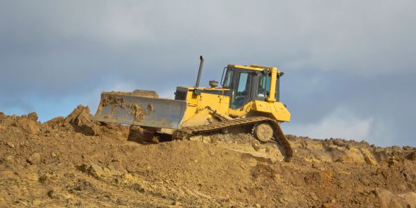 Construction site with grading equipment