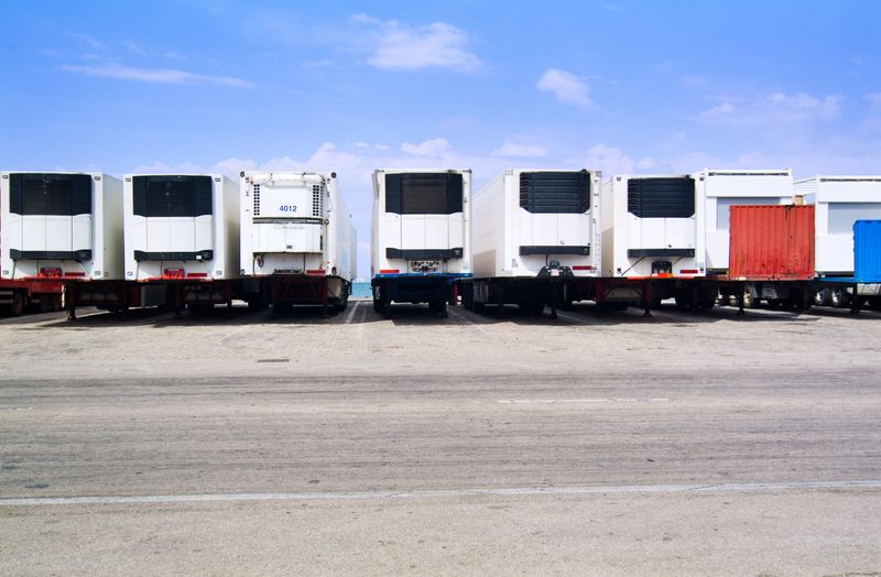 trailer in the near of the harbor