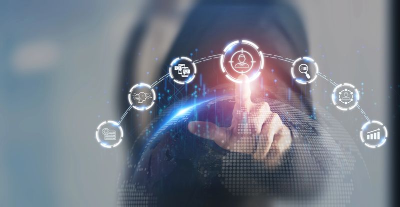 Personalization strategy, marketing concept. Increase engagement, drive sales. Collecting data, analyzing, creating experiences for each customer.