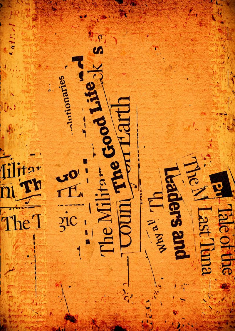 Close up of random news paper headlines