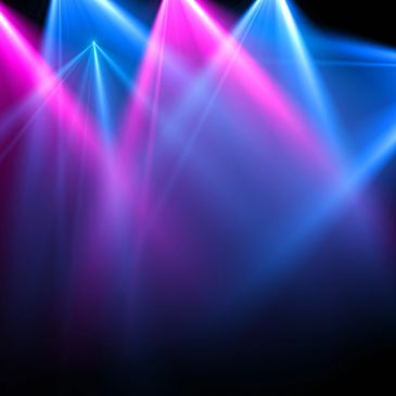 Colorful pink and blue stage lights.