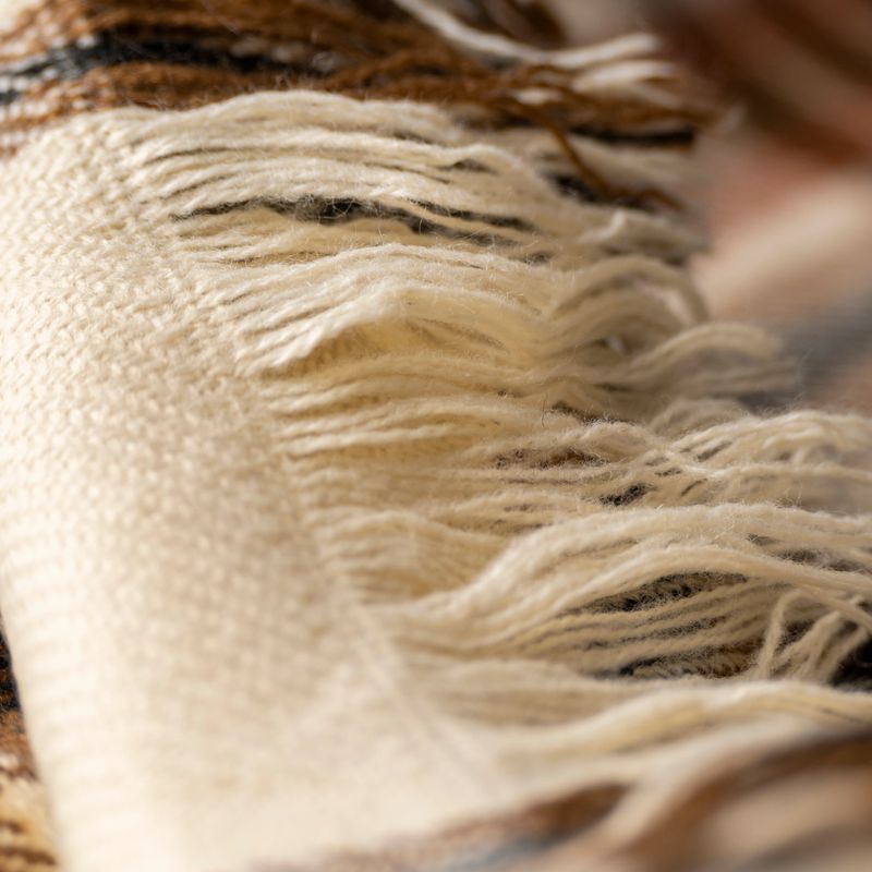 Soft checkered woolen cloth, fashion industry, cozy blanket in warm tones