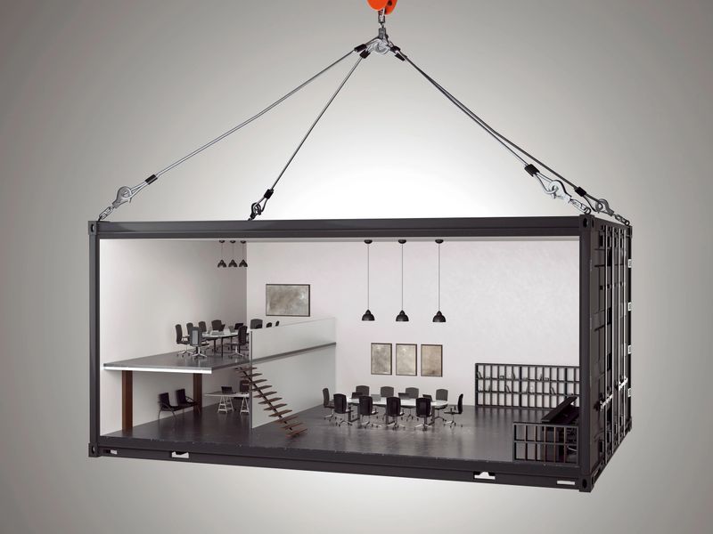 Container office isolated on background.3d rendering