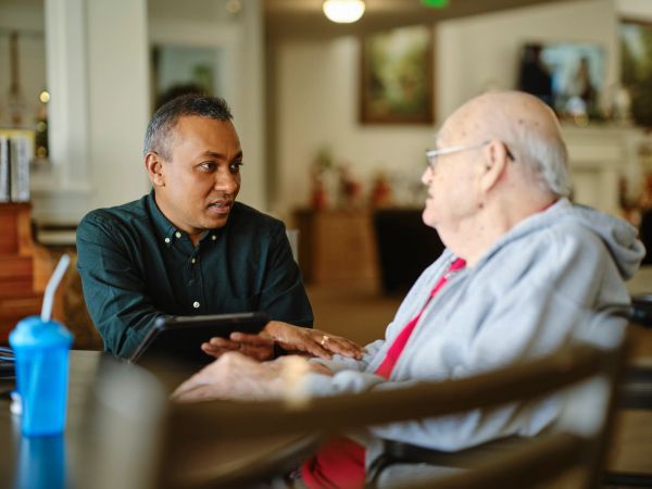Social Worker with aged care client