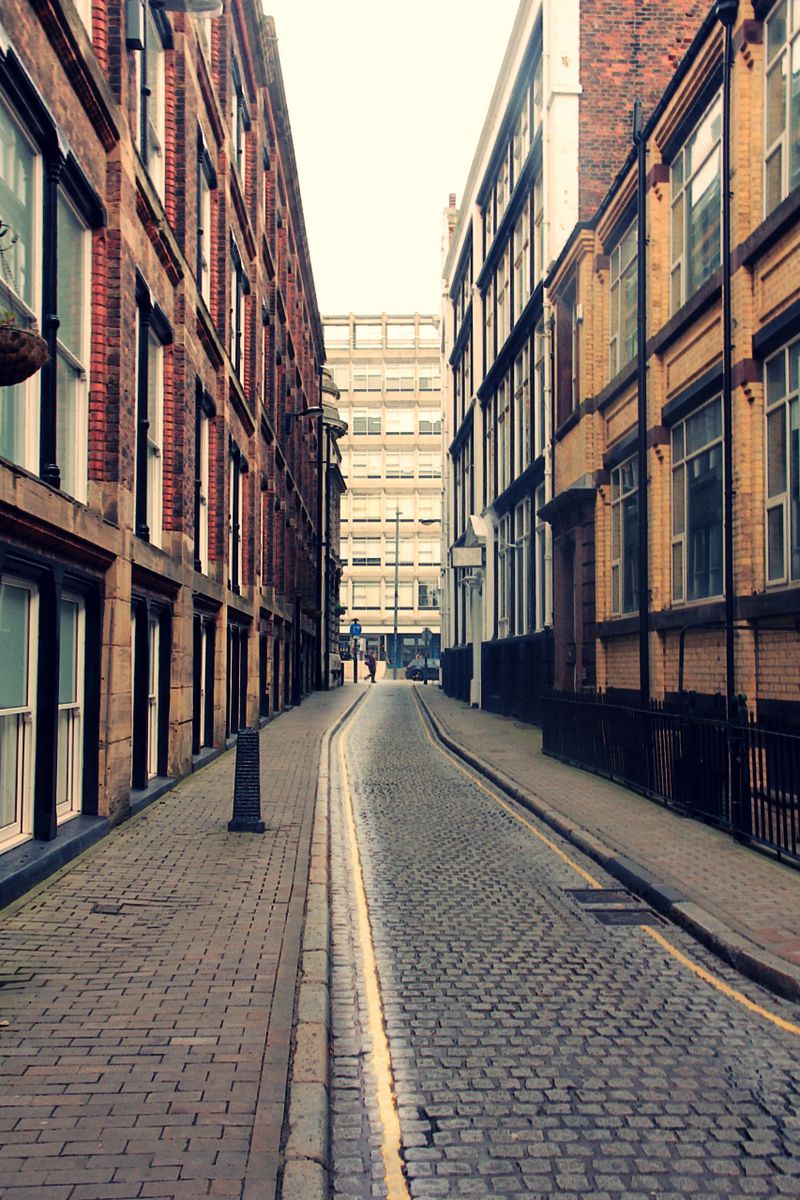 Cobbled streets of Liverpools business district