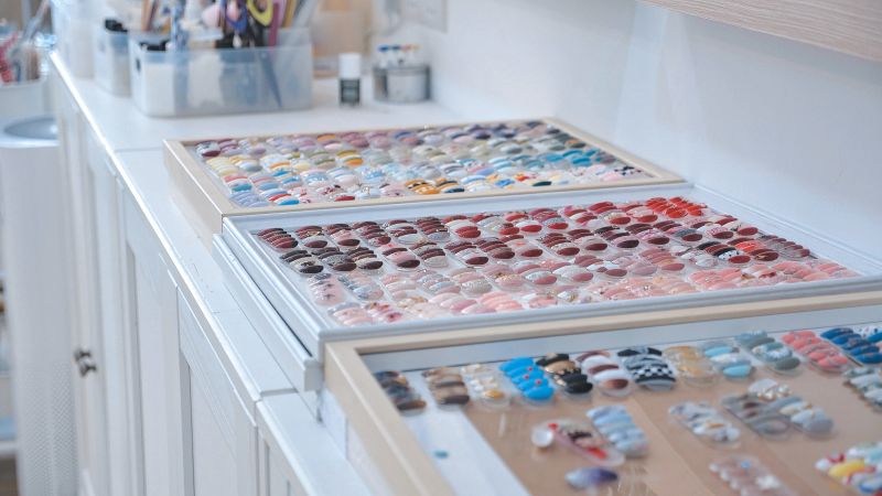 Close up shot of manicure sample