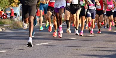 Picture of runners in a marathon-R.I. Run for Recovery