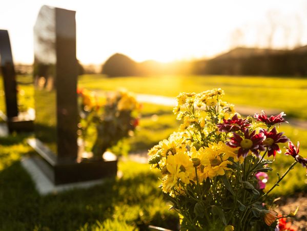 Cemetery with headstones representing a family’s wrongful death loss after medical malpractice