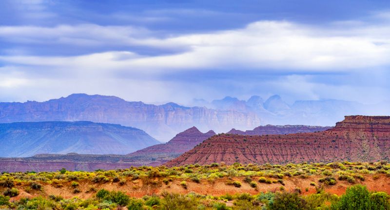 Rain Clouds above the Canaan Mountains along the scenic route 389 in Utah