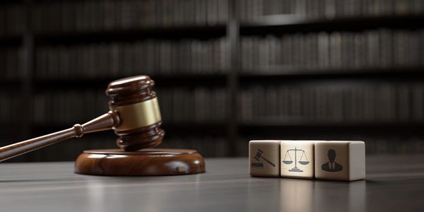 Gavel and wooden blocks representing Criminal Defense: homicide, assault, and armed robbery.