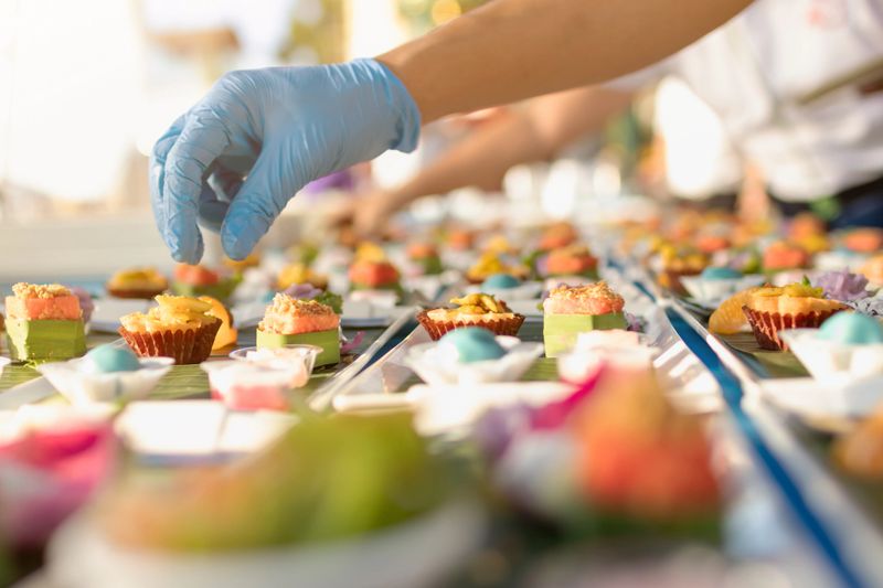 Chef decorate food and dessert before serve in canape style.