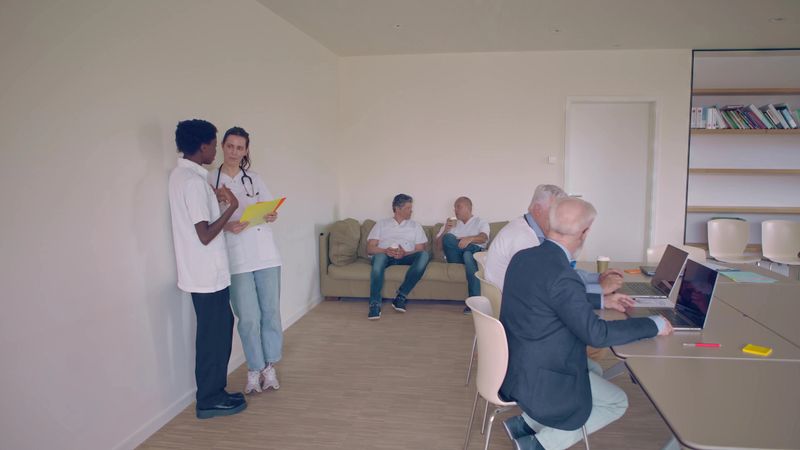 lifestyle of medical professional doctors in staff room