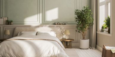 Light, bright bedroom
