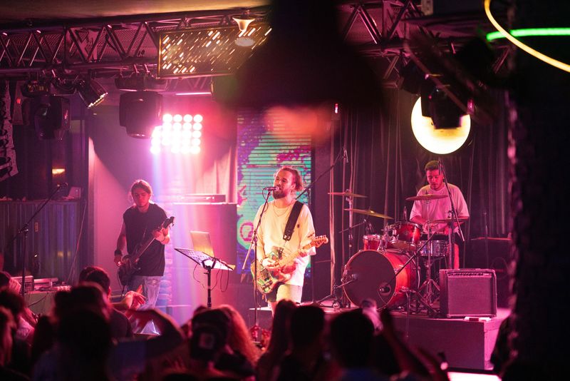 Music group performing on stage