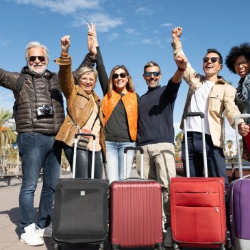 Group of travelers smiling and enjoying a small-group tour together.