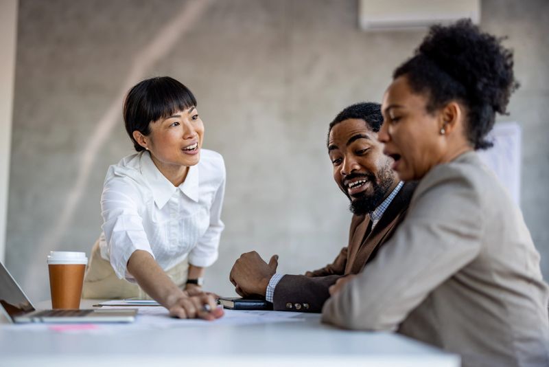 Shot of young creatives having a discussion in a modern office