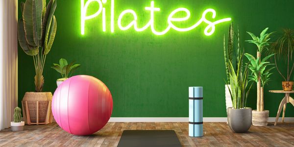 A View yoga room Mat ball and