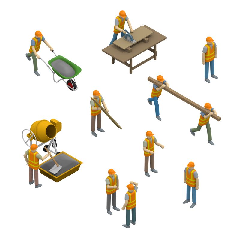 people working at construction site