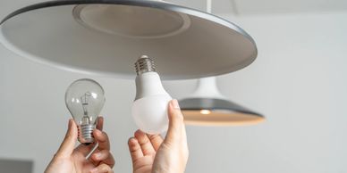 Replace old bulbs with new energy efficient long-life bulbs