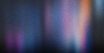 Colorful glitch-style visual representing podcast energy and creative disruption
