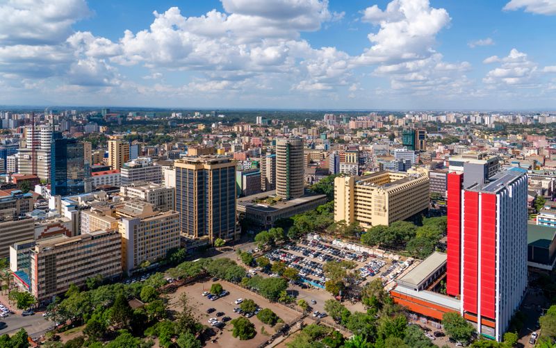 Skyline of Nairobi East with Ngara district