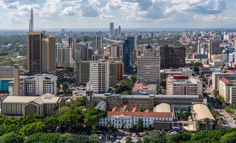 Panoramic skyline of Nairobi, Kenya