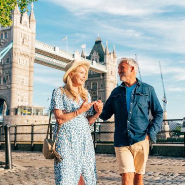 A couple enjoying travel together.