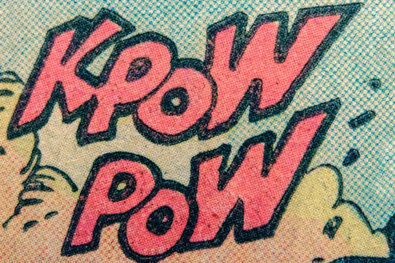 Close-up Macro Vintage Comics Idea KAPOW