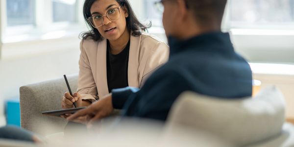 Renter discussing furnished mid-term rental needs in Vancouver