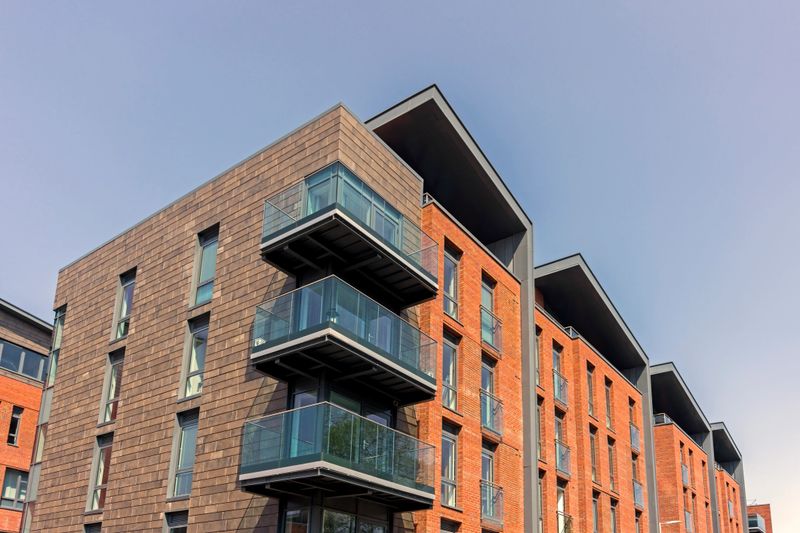 View of modern apartments in the centre of Chester