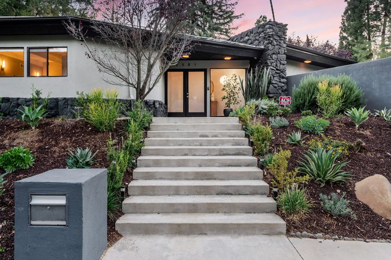 an exterior shot of a Modern home in Malibu
