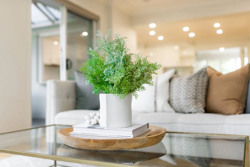 Home interior decoration, modern living room close up. Detailed stylish house, apartment decor.