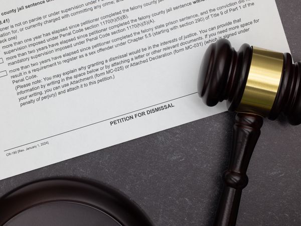 Gavel and legal document titled Petition for Dismissal