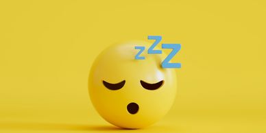 Sleeping face emoticon with Zzz symbolizing the critical role quality sleep plays in good health.