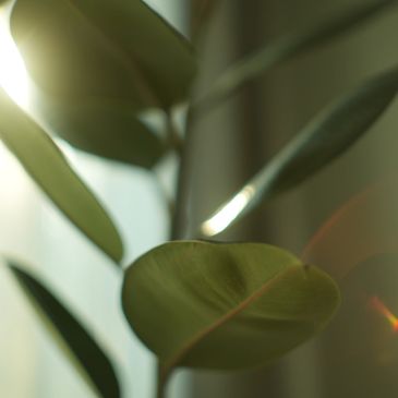 Close-up of green leaves with sunlight.