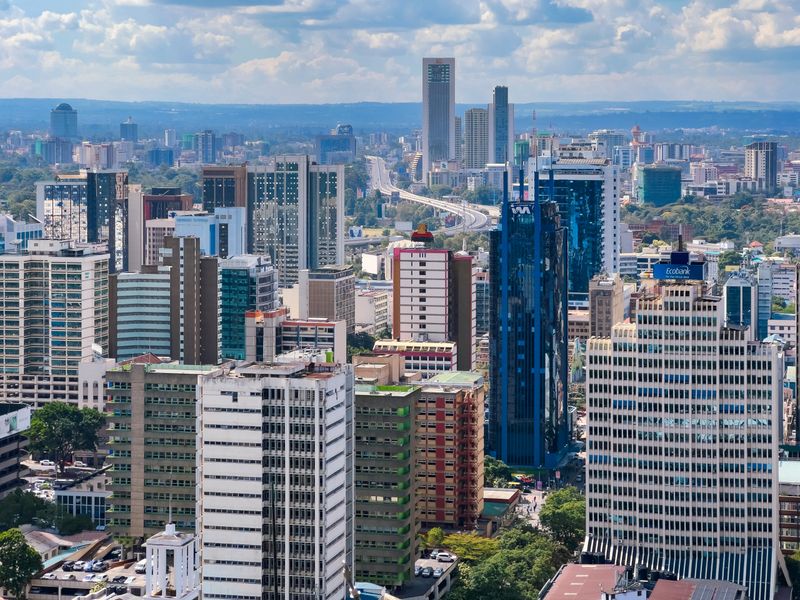 Aerial view of Nairobi downtown Kenya