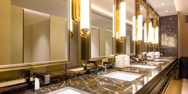 Clean and sanitary public restroom