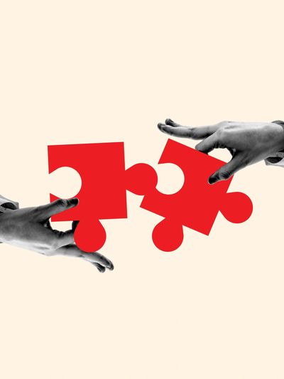 Jigsaw peices coming together