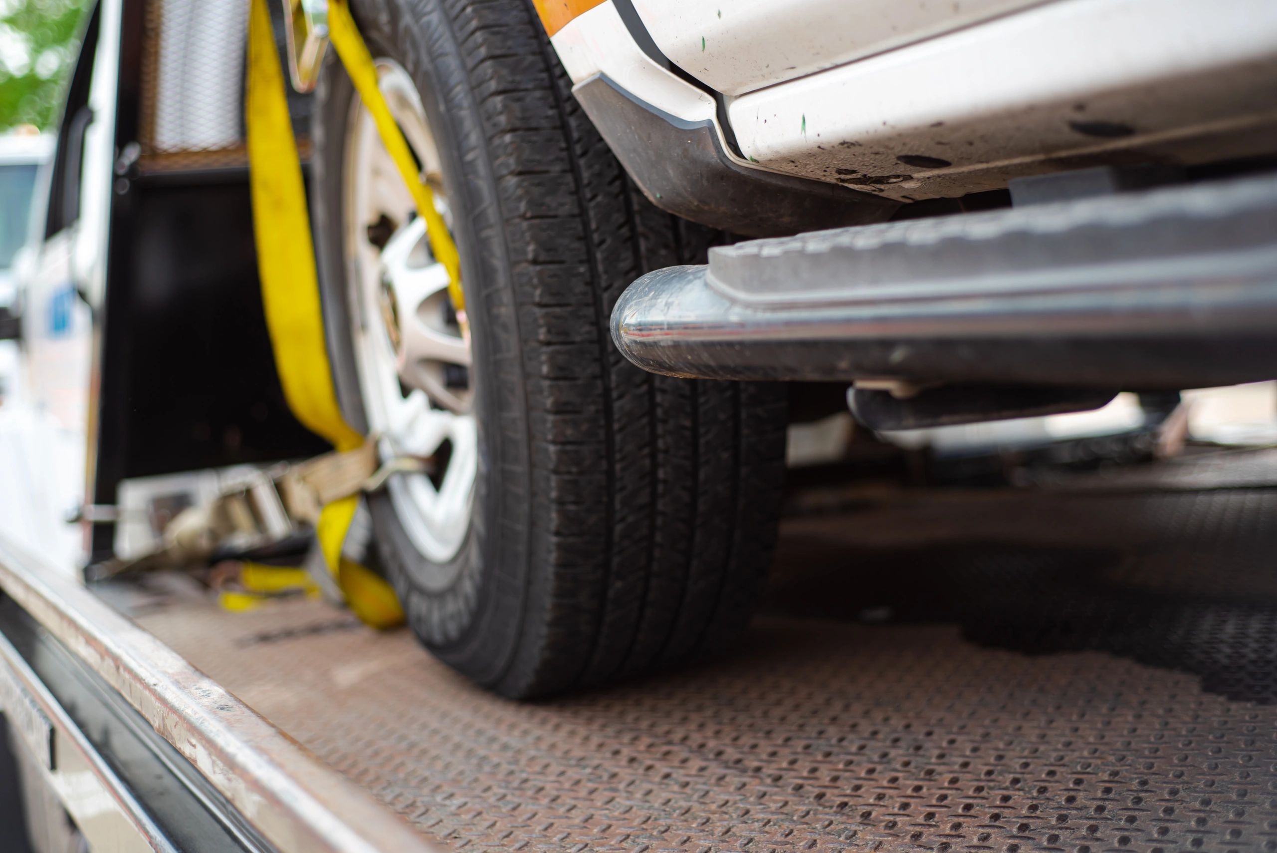 Vehicle safely secured for roadside assistance by Danny's Towing in Kingston, NY. 24/7 service.