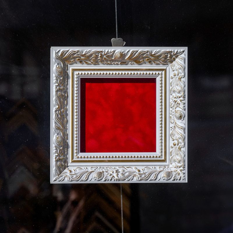 Engraved Squared Shape Picture Frame Copy Space