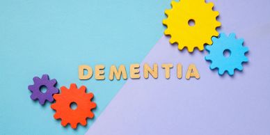 Colorful gears with the word dementia.