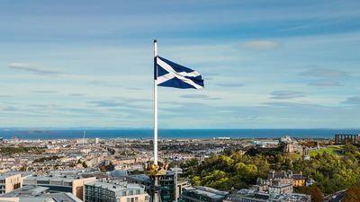 scottish flag flying over Edinburgh