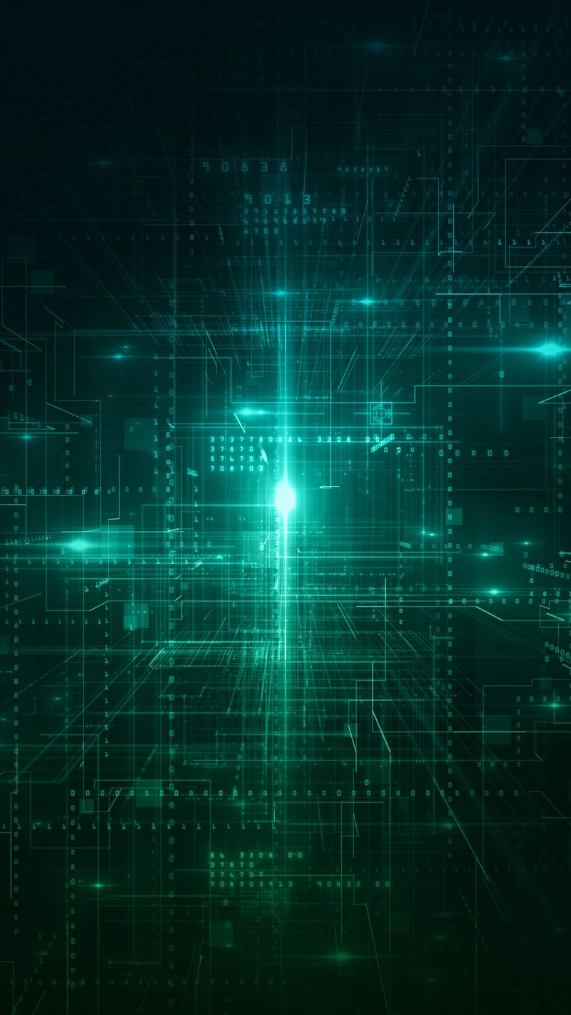 Green Futuristic Computer Circuitry Abstract, High tech green circuitry with dynamic light effects, illustrating advanced computer technology network and digital data pathways.	3d rendering