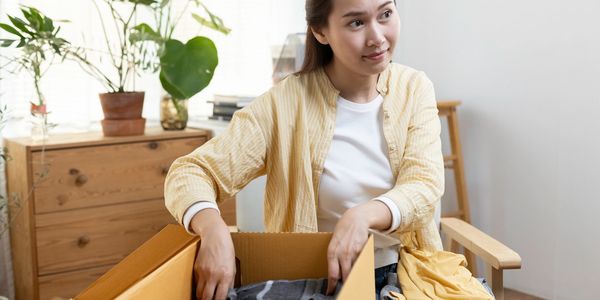 Packing, happy to move to new house